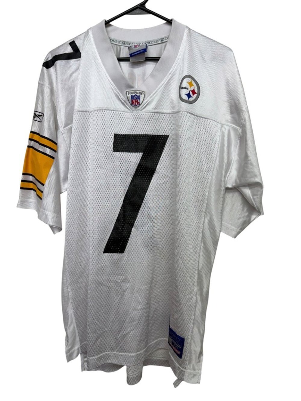 Reebok NFL #7 Ben Roethlisberger White Steelers Jersey Size M On-Field Equipment